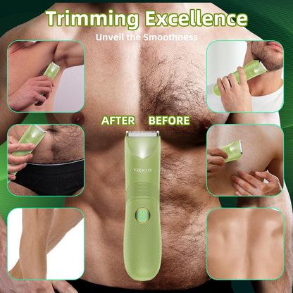 VIKICON Recortadora íntima para hombres, recortadora impermeable pa...