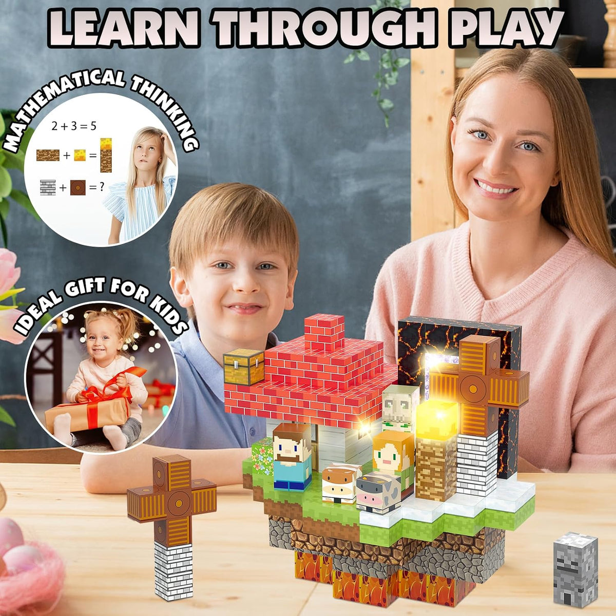 AIDYVOI Juego de 200 Piezas de Juguetes de Construcción con Bloques...