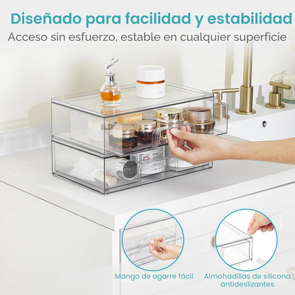 Vtopmart Cajones de almacenamiento apilables transparentes de 12.1...