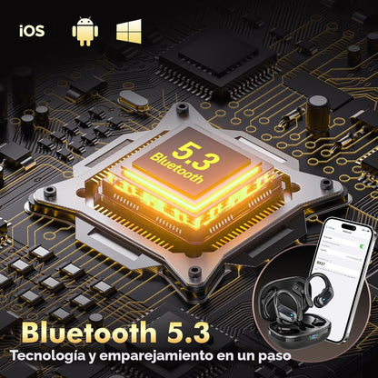 HAOYUYAN Auriculares inalámbricos, auriculares Bluetooth deportivos...