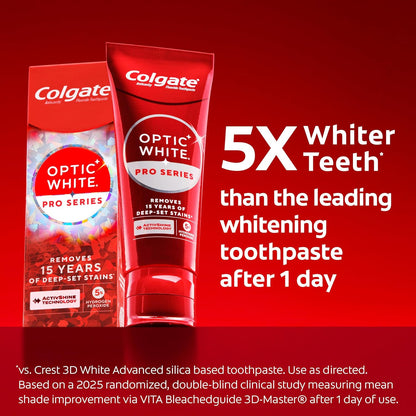 Colgate Optic White Pro Series High Impact White, paquete de 3, pas...
