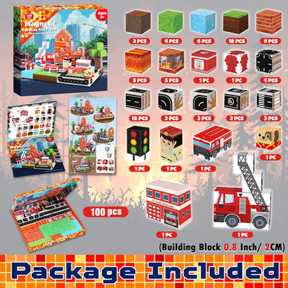 Goody King Bloques Magnéticos | 100 PIEZAS Juego de Cubos de Constr...