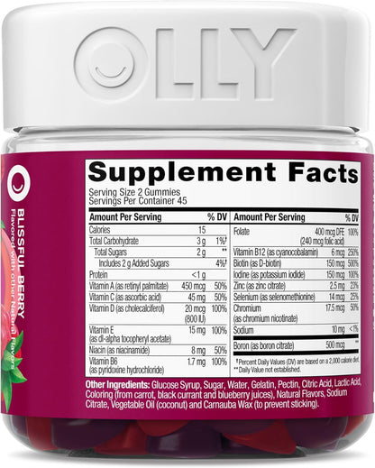 OLLY Gomitas multivitamínicas para mujer con vitaminas A, D, C, E,...