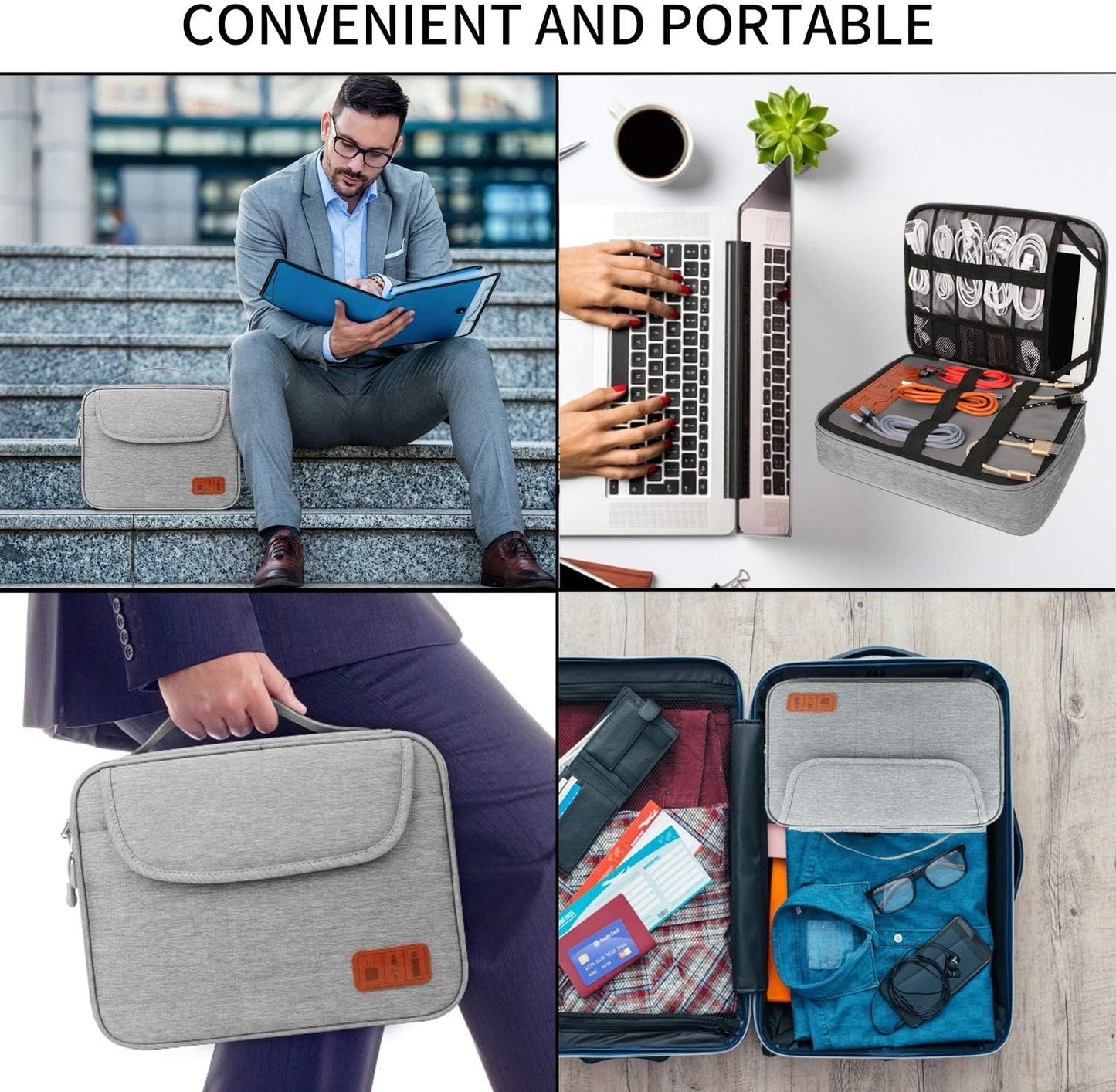 HOLIMET Bolsa organizadora de cables, bolsa de accesorios electróni...