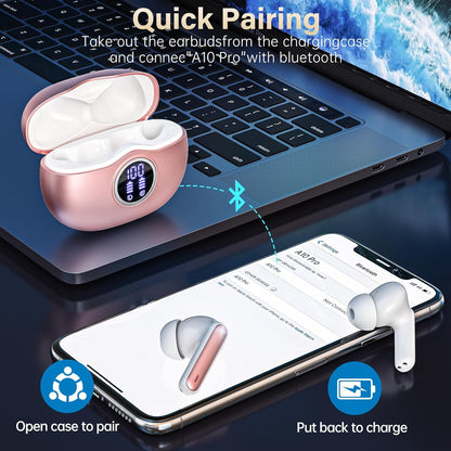 Fhumsh A10 Pro - Auriculares inalámbricos Bluetooth 5.3 HiFi Stereo...