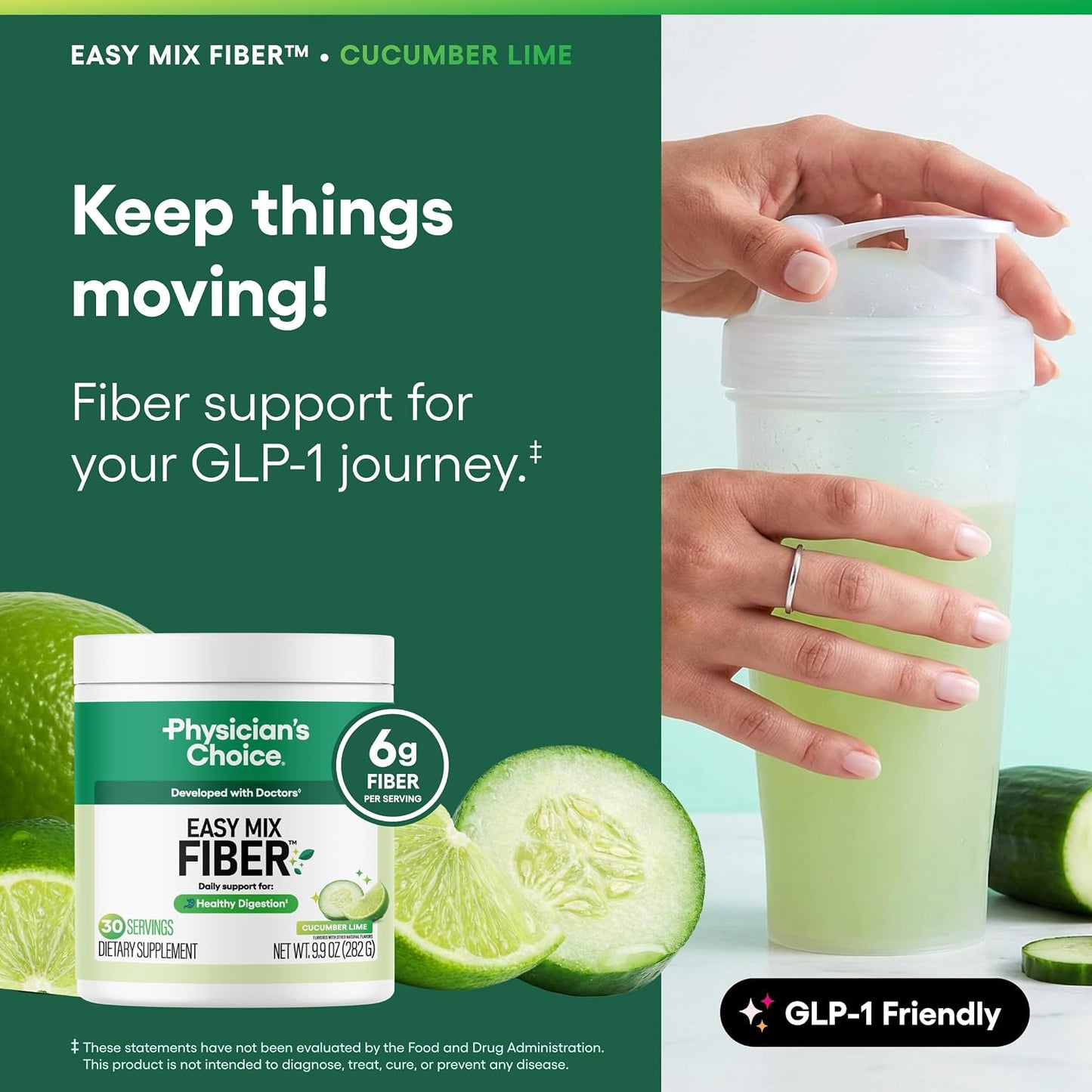 Physician's CHOICE Fibra Easy Mix para la salud digestiva y reg...