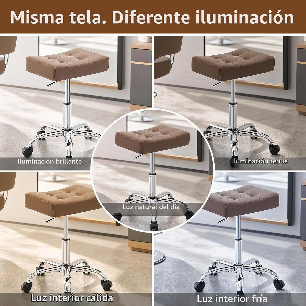 Taburete para estilista con ruedas, taburete ergonómico con asiento...