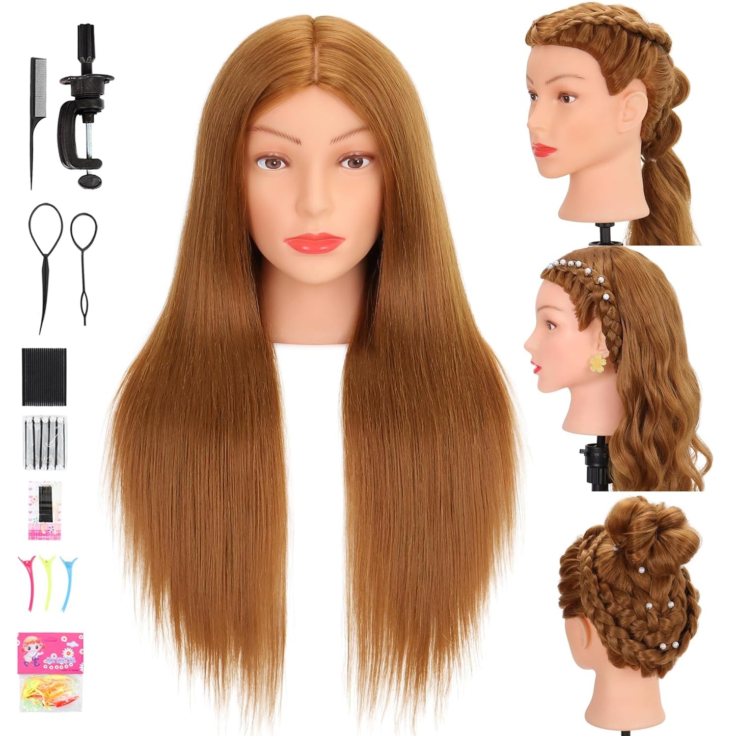 Cabeza de maniquí de cabello humano 80% cabello real, cabeza de man...