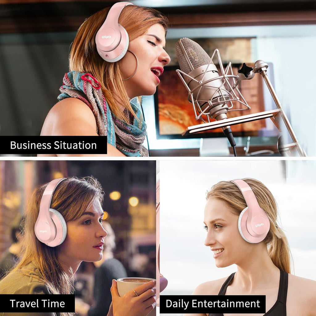 Uliptz Auriculares Bluetooth inalámbricos, tiempo de reproducción d...