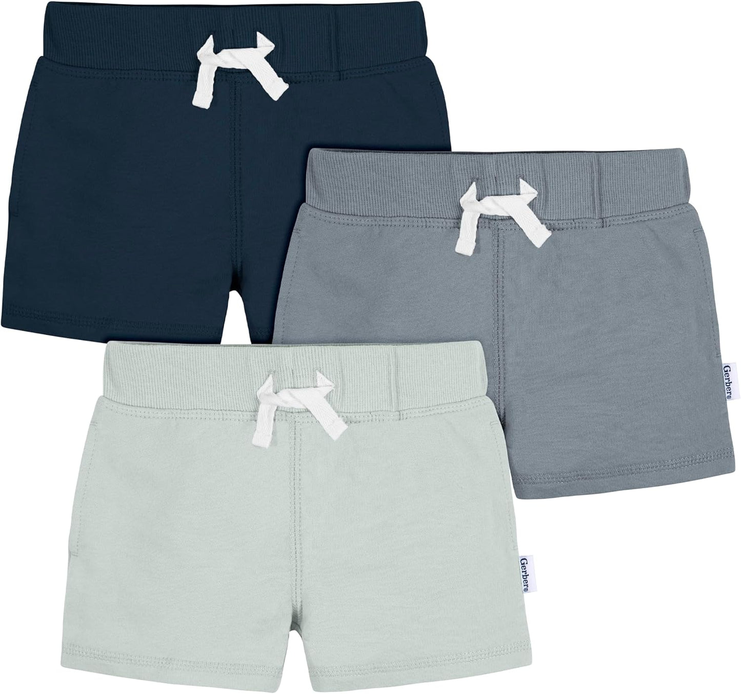 Gerber Paquete de 3 pantalones cortos de punto para bebé niño