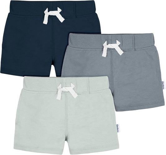 Gerber Paquete de 3 pantalones cortos de punto para bebé niño