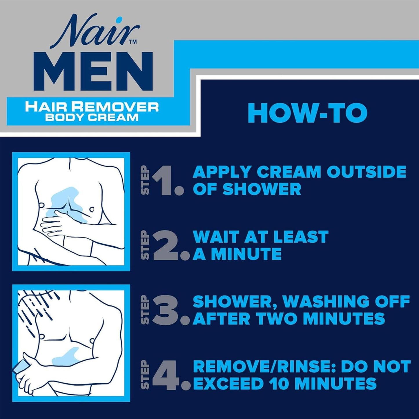 Nair Crema corporal depilatoria para hombres, 12 onzas (paquete de 2)