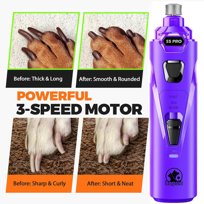 Whisper - Molinillo de uñas silencioso para perros, seguro y sin es...