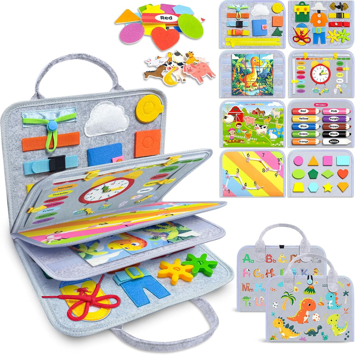 Gojmzo Busy Board - Juguetes Montessori para niños pequeños y niñas...