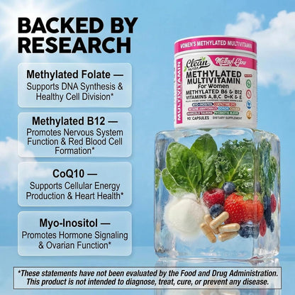 Multivitamino Metilado para Mujeres Vitaminas B6 Metil B12 A B C D...