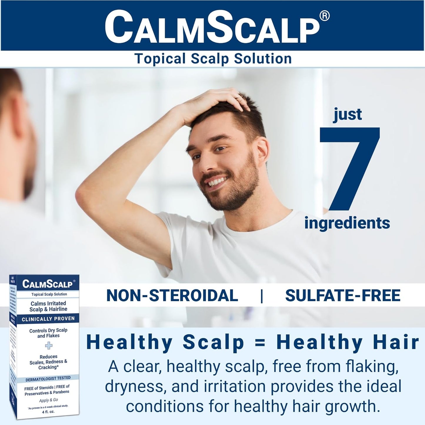 Sérum para el cuero cabelludo CalmScalp | Alivio de la picazón del cuero cabelludo | Tratamiento para el cuero cabelludo | Exfolia las escamas y las escamas de la línea del cabello | Clínicamente