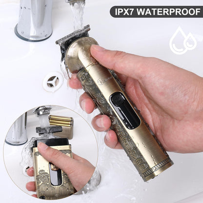 Hatteker Cortapelos Profesional Maquinilla de Afeitar Eléctrica Afeitadoras de Lámina para Hombres Cuerpo Nariz Oreja Kit de Aseo de Cabello con Cuchillas Triples Inalámbrico Impermeable