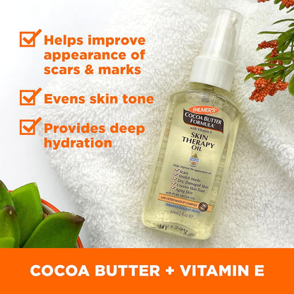 Kit de Cuidado de la Piel Palmer's con Fórmula de Manteca de Cacao para Estrías y Cicatrices, Aprobado por Dermatólogos, Regalo para Mamá, Juego de 4 Piezas de Tamaño Completo
