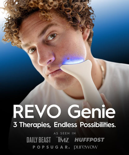 REVO Genie - Masajeador de belleza facial y cuello 3 en 1 con calor...