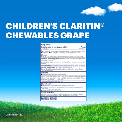 Claritin Medicamento para alergias infantiles, tabletas masticables...