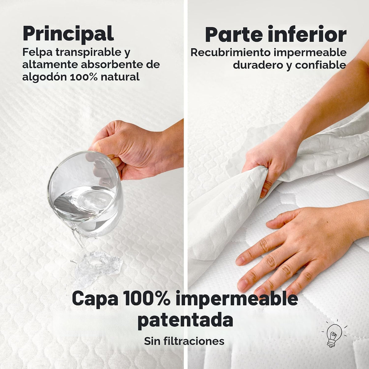 Paquete de 2 fundas protectoras de colchón impermeables para cuna,...