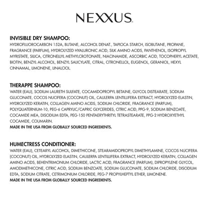 Nexxus Champú y acondicionador Therappe Humectress 2 unidades para cabello seco 33.8 oz y champú avanzado invisible limpio seco para control instantáneo del aceite 5 oz