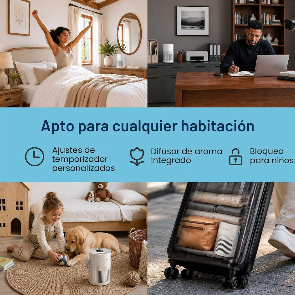 Purificadores de aire para dormitorio con modo de sueño ultrasilenc...