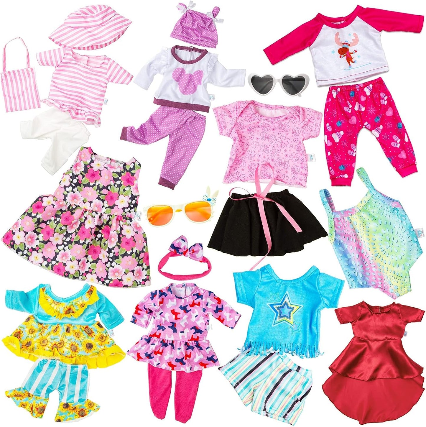 BDDOLL 23 piezas de ropa y accesorios de muñeca de 18 pulgadas para...