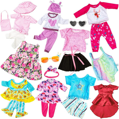 BDDOLL 23 piezas de ropa y accesorios de muñeca de 18 pulgadas para...