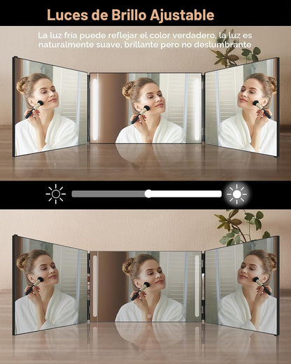 JUSRON Espejo para Cortarse el Cabello Uno Mismo con Ángulo de Visi...
