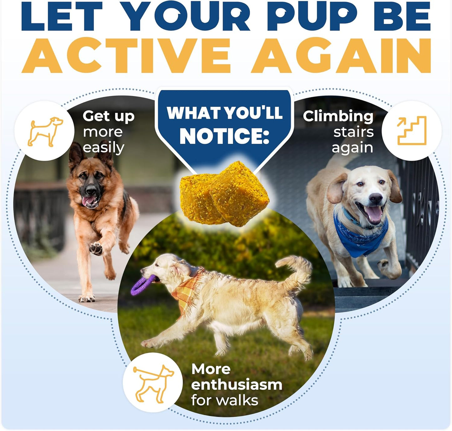 Jope Suplemento de cadera y articulaciones para perros grandes, med...