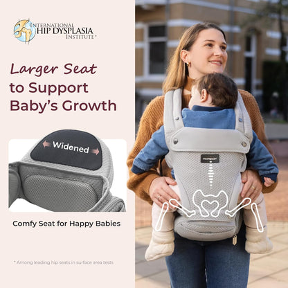 Momcozy Portabebés con asiento de cadera, transporte orientado haci...