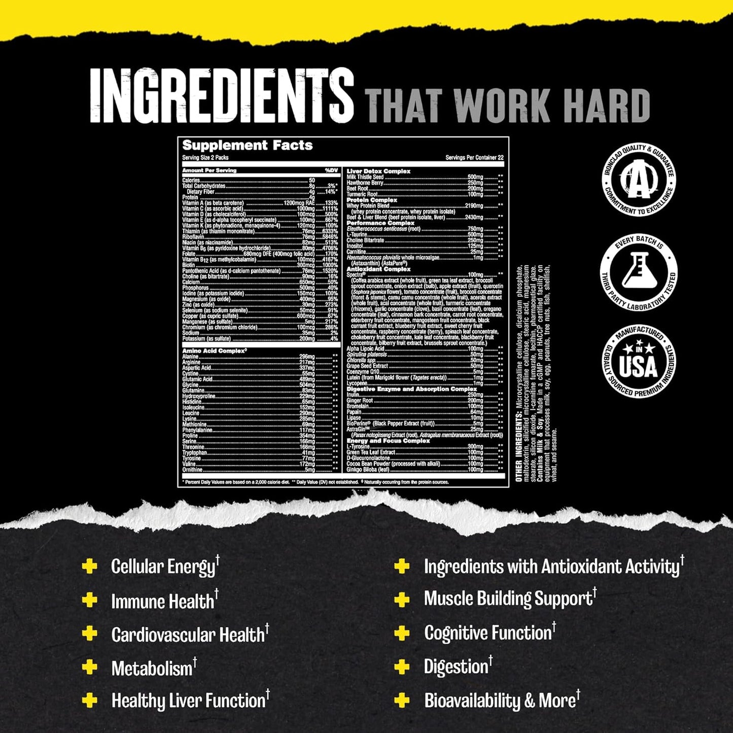 Animal Pak - Suplemento multivitamínico conveniente para hombres y...