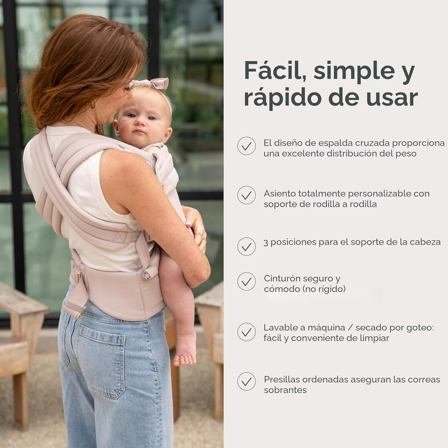 Infantino Honey Blossom - Portabebés ergonómico para bebés a niños...
