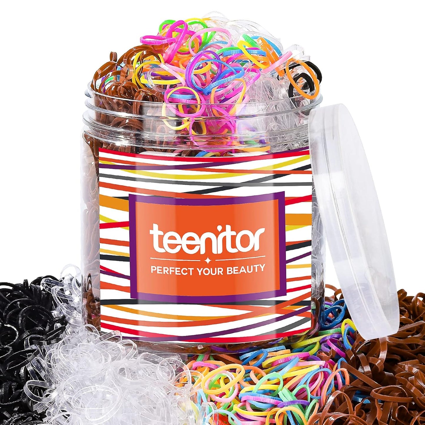 Teenitor - Bandas elásticas para el cabello, 2000 unidades, Bandas...
