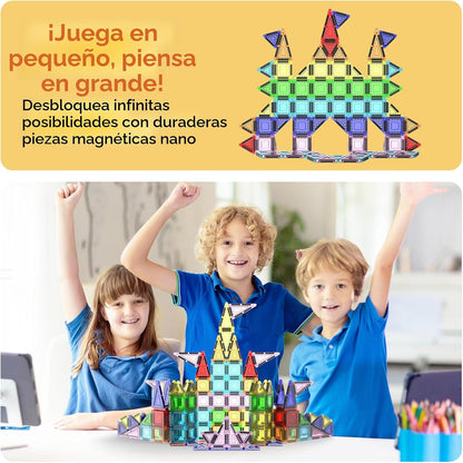 PicassoTiles Juego de 65 piezas de azulejos magnéticos nano de tama...