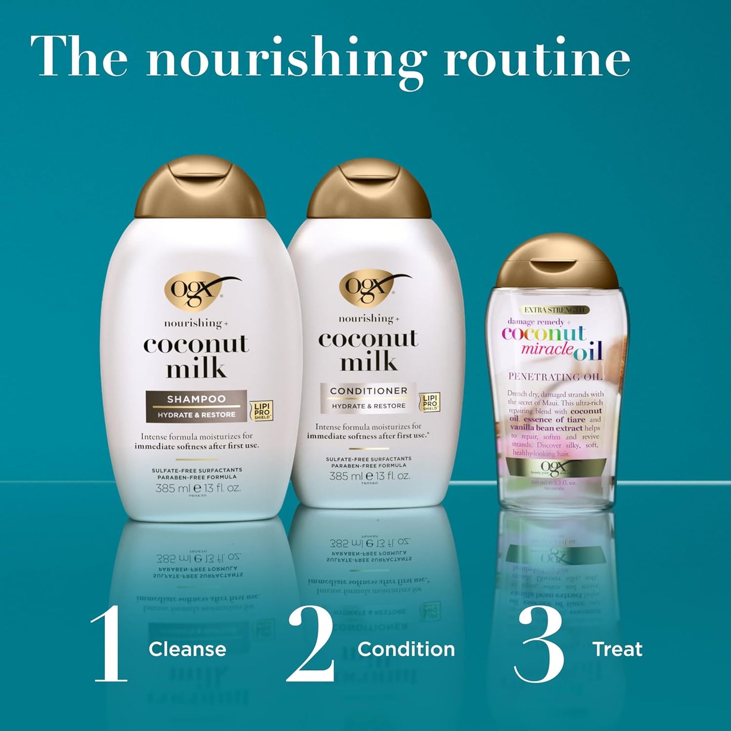 OGX Acondicionador nutritivo + leche de coco, acondicionador hidrat...