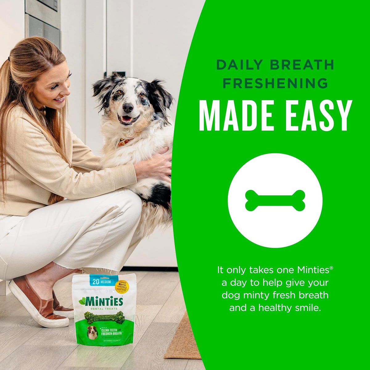 Minties Masticables dentales para perros, 36 unidades, golosinas co...