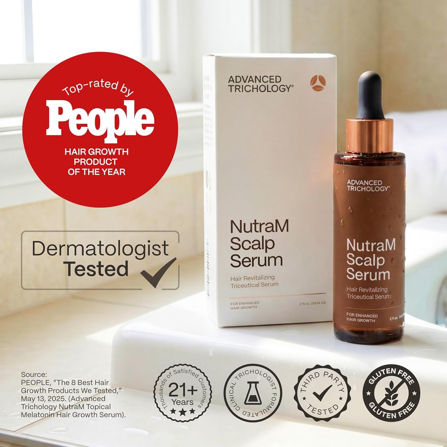 NutraM Suero para el crecimiento del cabello – Dermatológicamente probado, aprobado* por la American Hair Loss Association | Bloqueador DHT del cuero cabelludo para adelgazamiento del cabello hombres