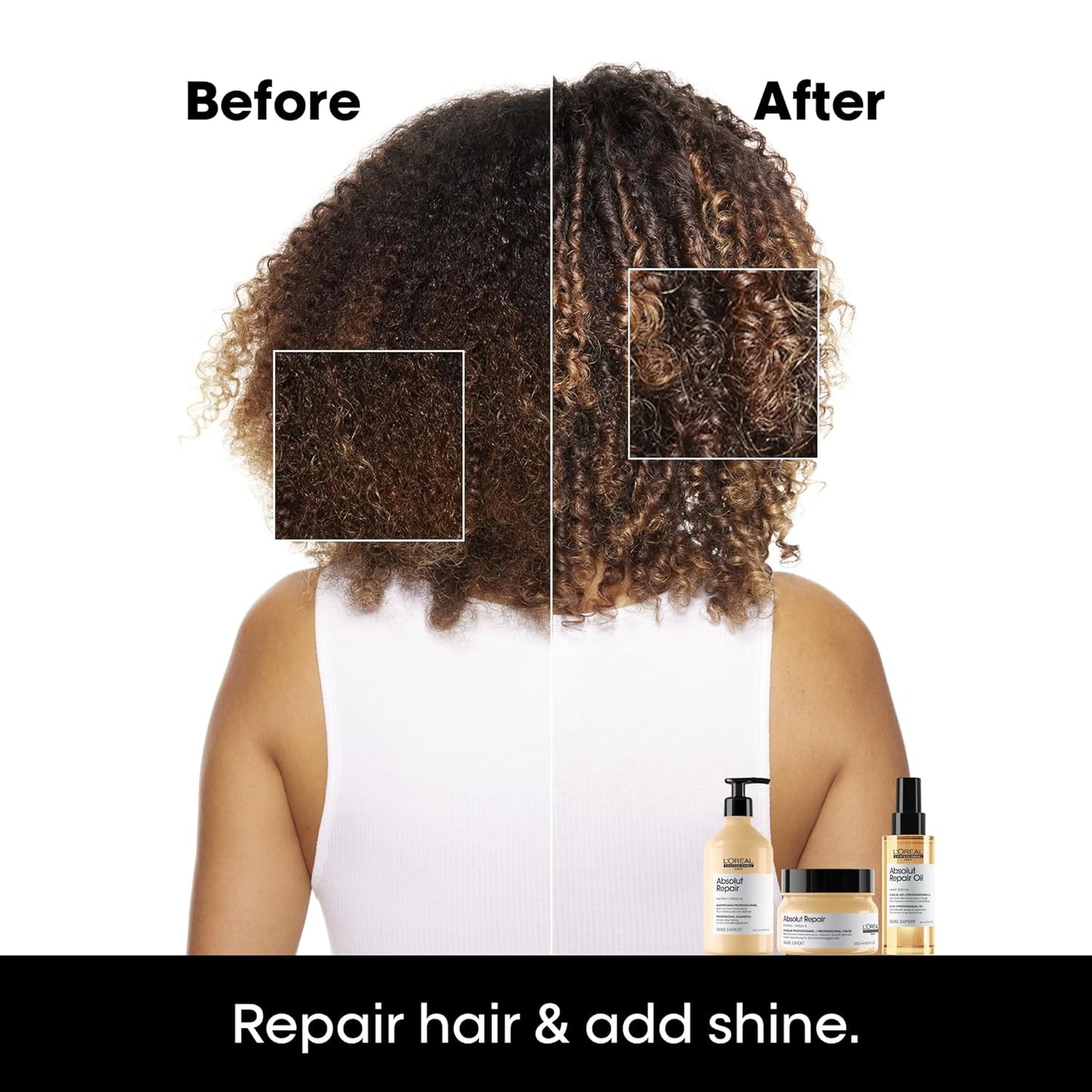 L'Oréal Professionnel Paris Absolut Repair Hair Mask - Tratamiento nutritivo de proteínas, hidrata, repara daños y añade brillo, para cabello seco y dañado