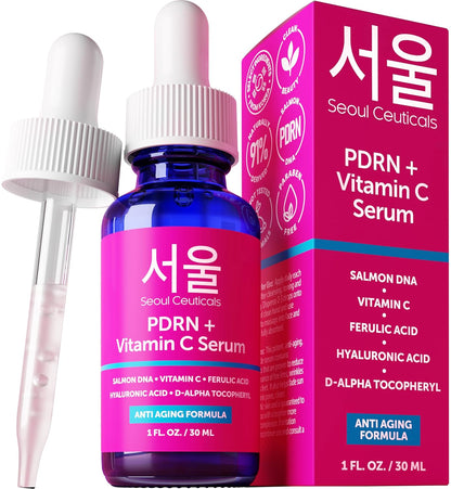 SeoulCeuticals PDRN Serum Salmon DNA Vitamina C Suero (paquete de 2...