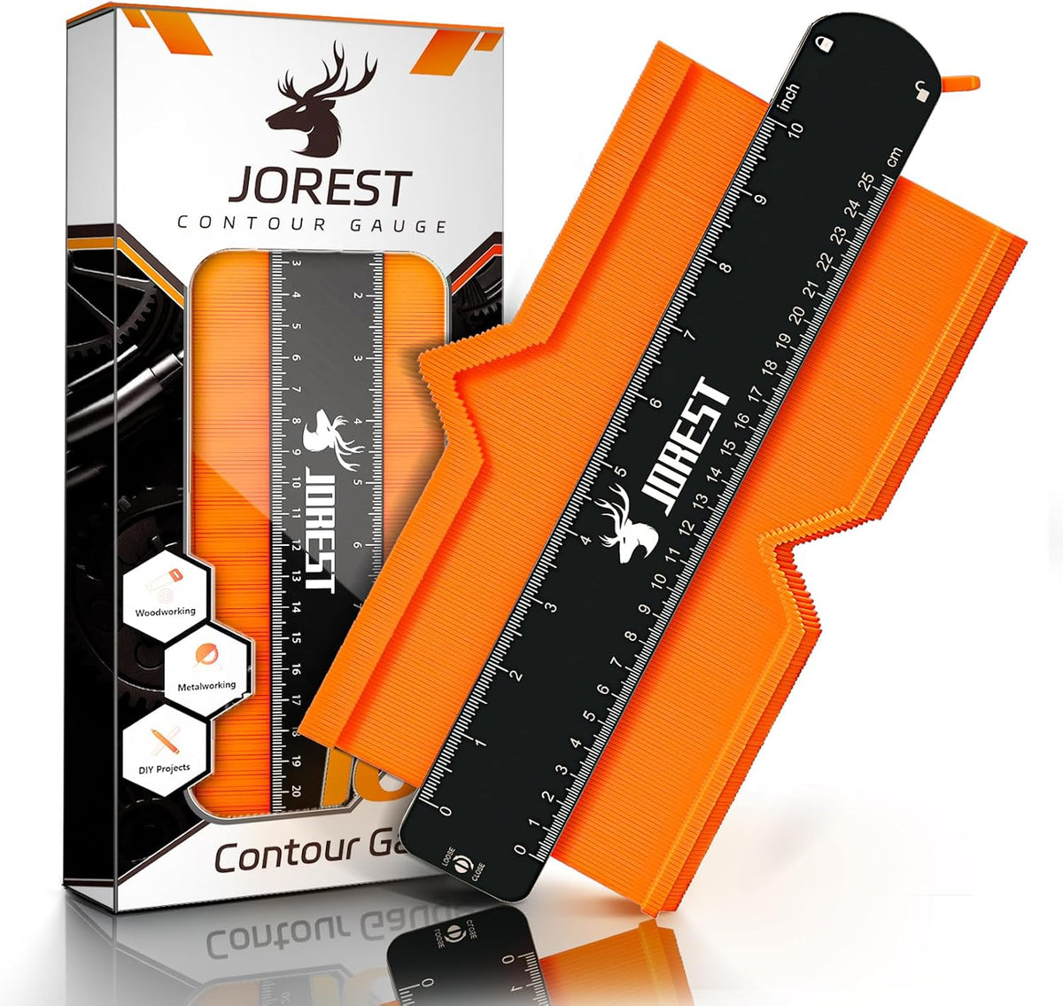 JOREST Medidor de contorno con bloqueo (10 pulgadas), ideas de rega...