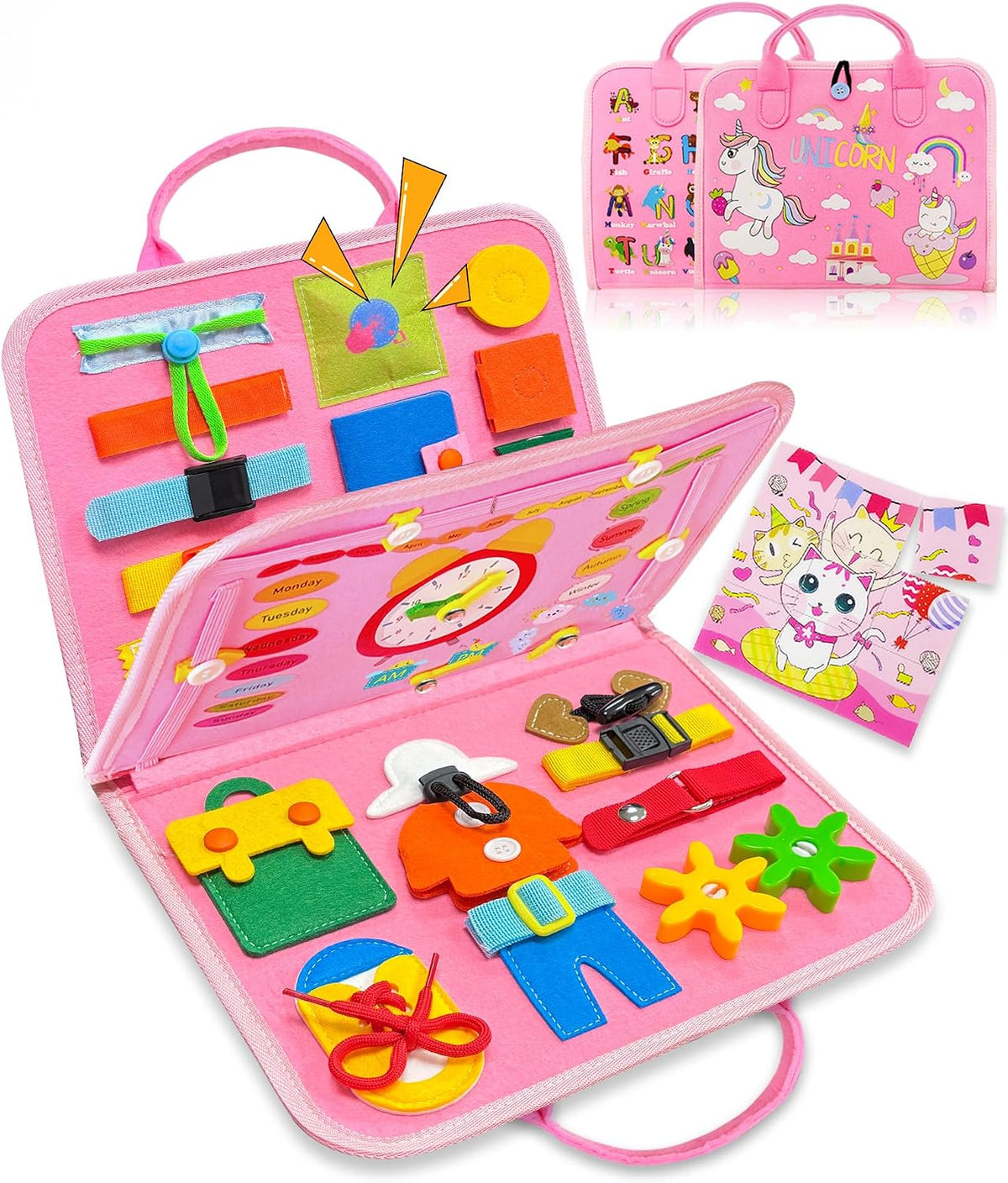 Exorany Busy Board - Juguetes Montessori para niñas y niños pequeño...