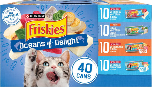 Purina Friskies - Paquete variado de alimentos húmedos para gatos,...