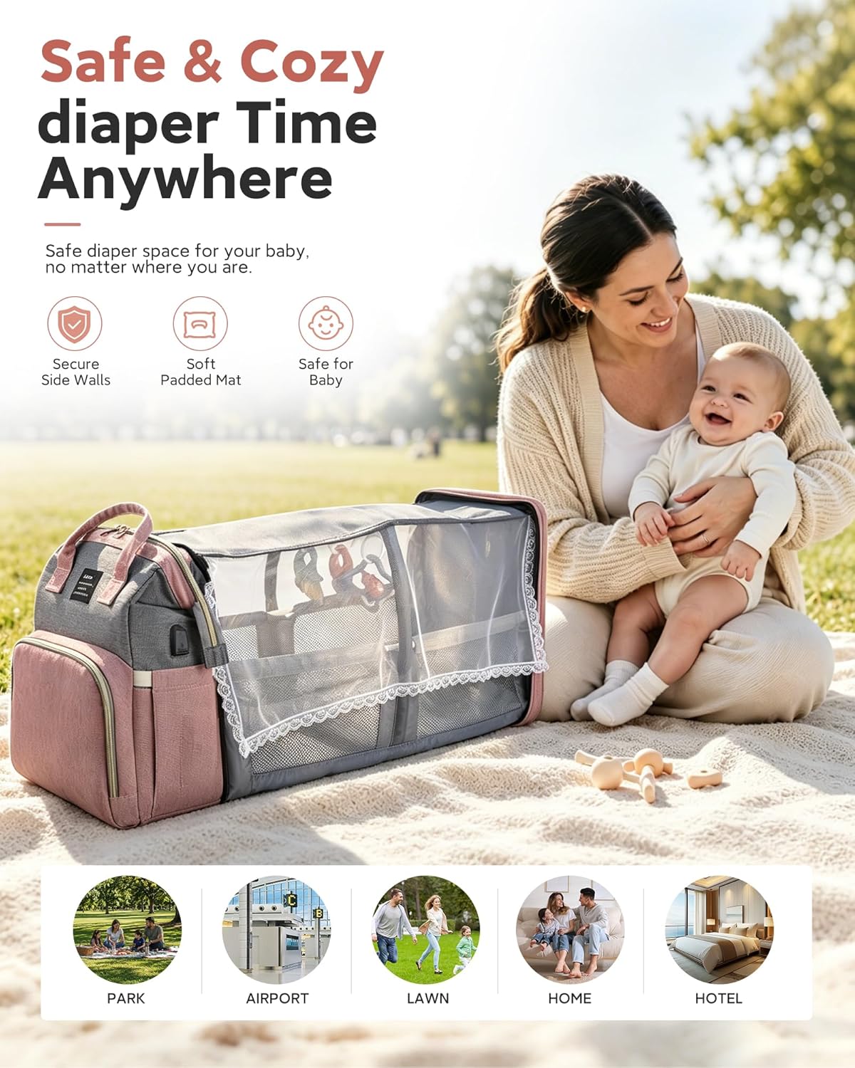 Mochila de pañales para niño negro: Bolsas para bebé y niño pequeño...