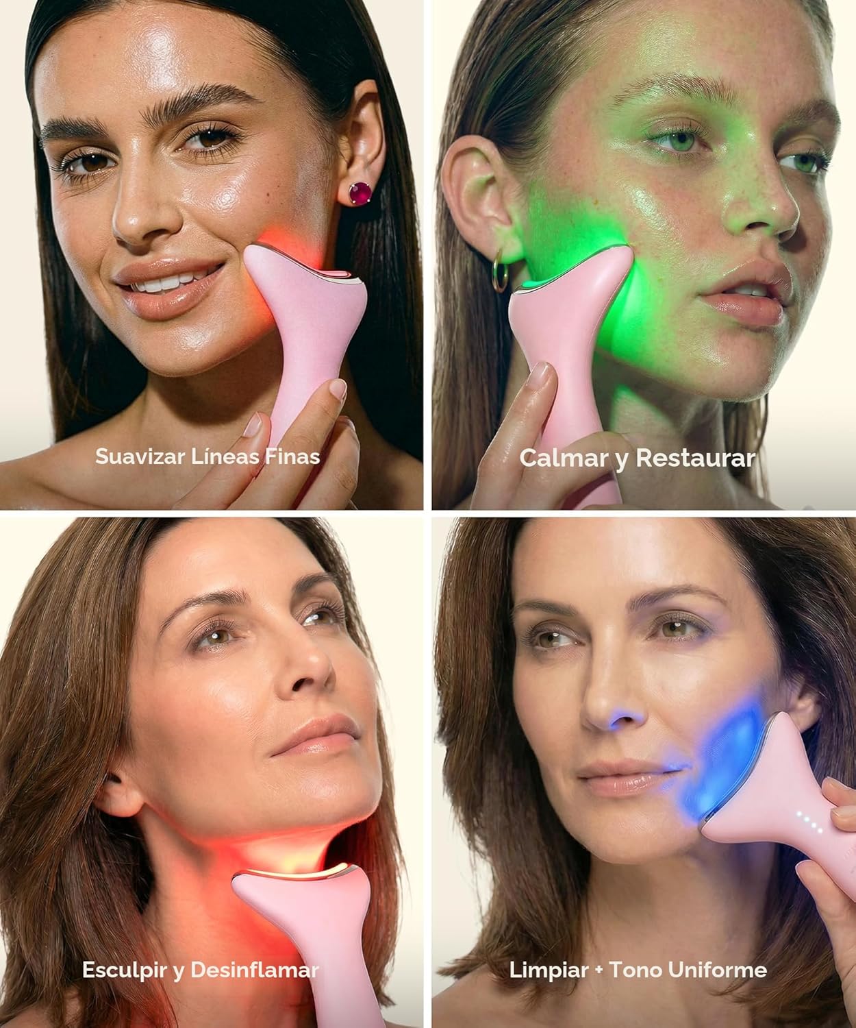 REVO Genie Masajeador facial para cara y cuello, dispositivo de est...