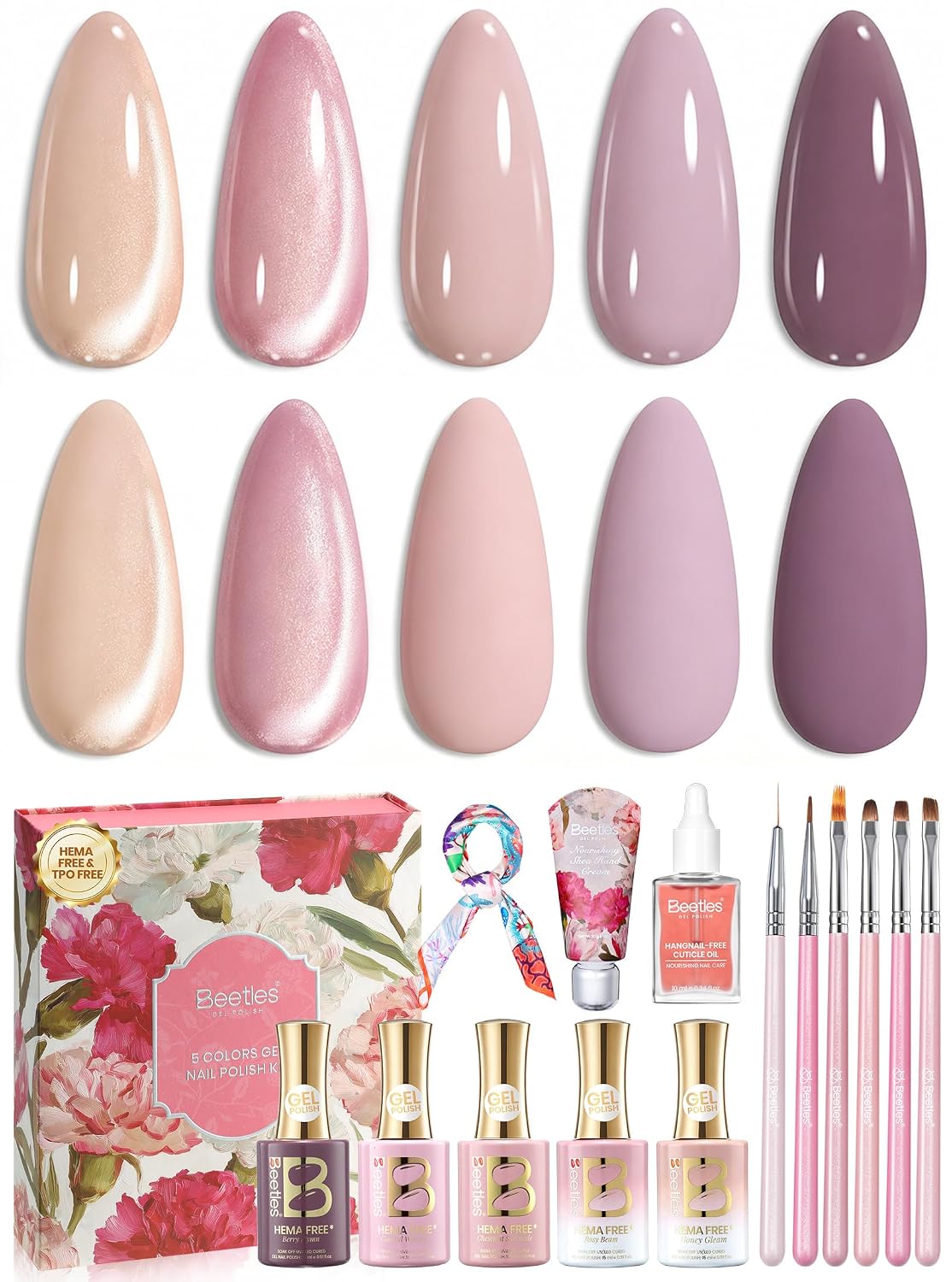Beetles - Kit de esmalte de uñas de gel con luz UV, 80 unidades, 55...