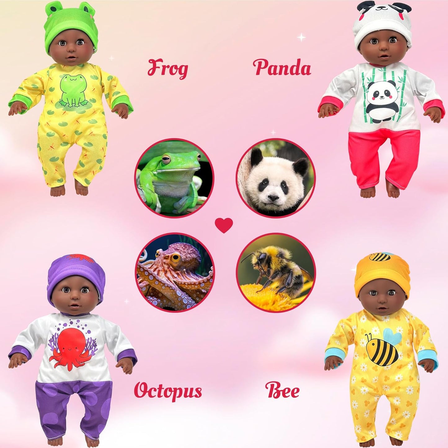 Muñeca de bebé de cuerpo suave con accesorios y 4 juegos de trajes...