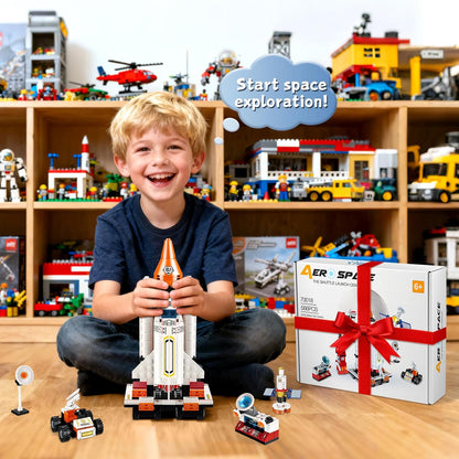Kit de bloques de construcción de cohetes espaciales 12 en 1, juguete educativo STEM de 6 a 12 años, juego de montaje creativo de 566 piezas para niños