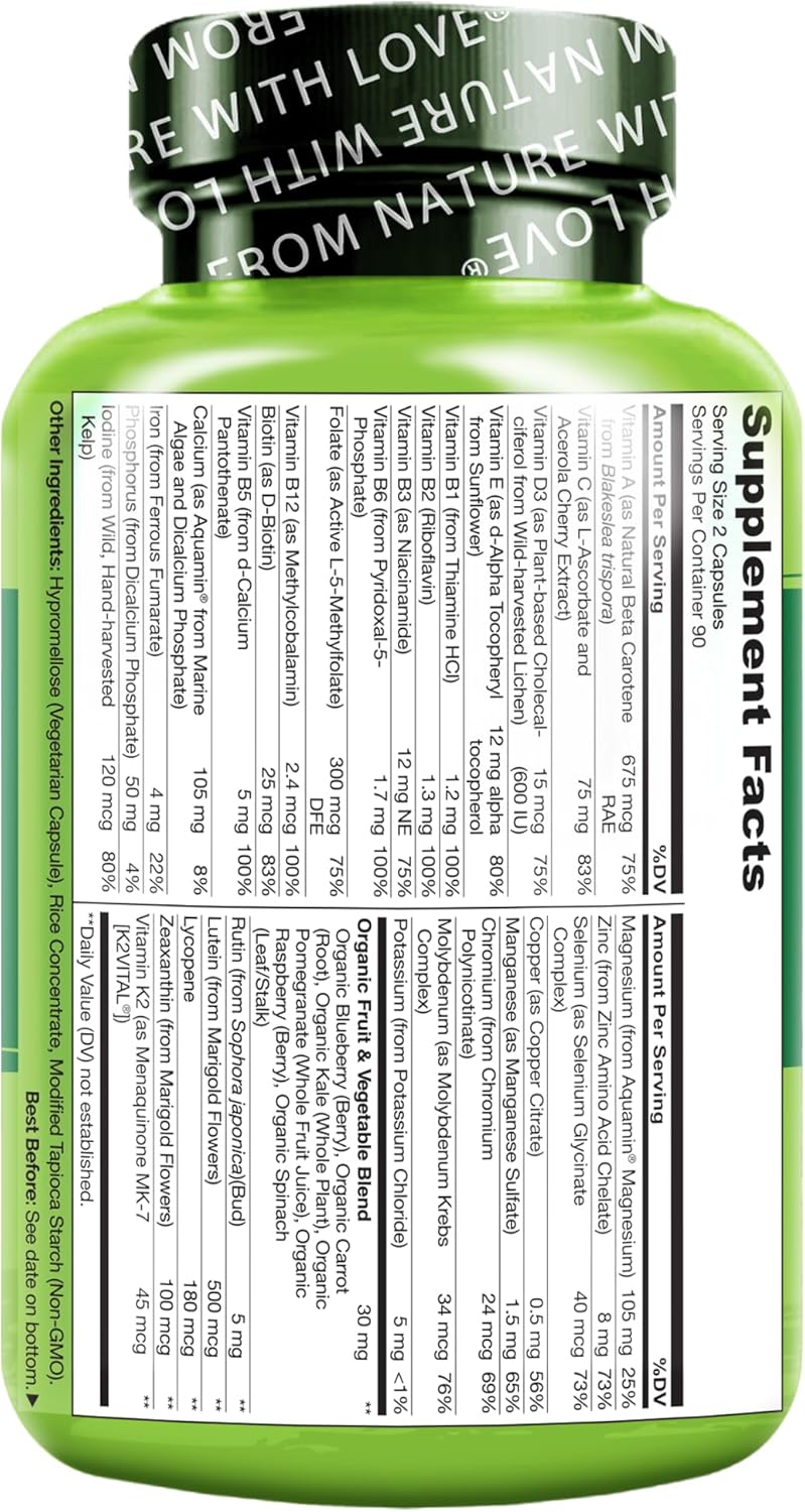 NATURELO Multivitaminas para Adolescentes Niñas\/Niños, 180 Cápsula...
